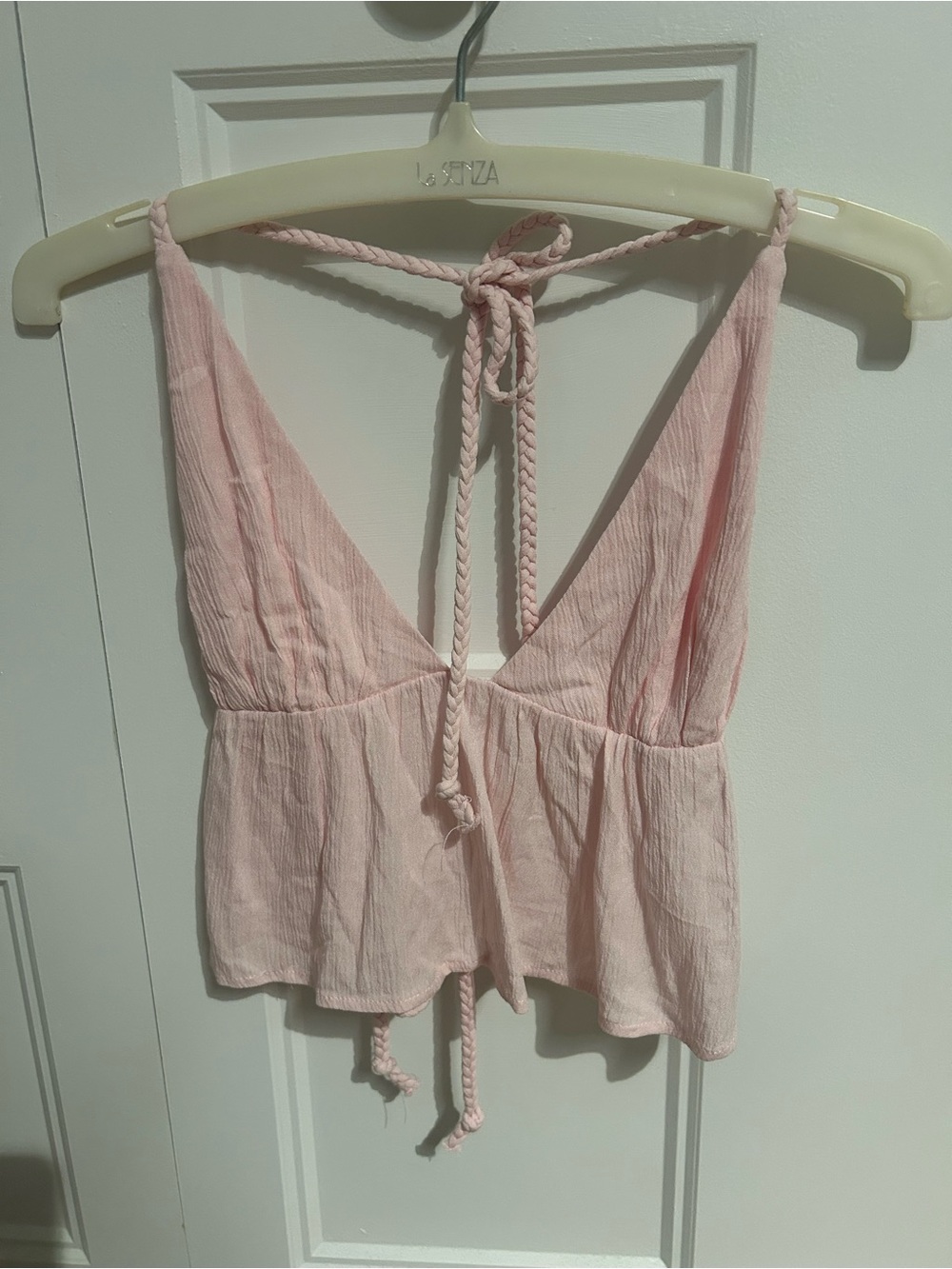 Garage Light Pink Braided Tie-Back V-Neck Camisole
